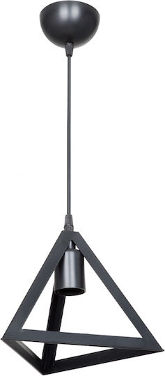 GloboStar Triangle Κρεμαστό Φωτιστικό Μαύρο με Ντουί E27 24x24x86εκ.