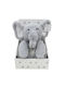 Dimcol Blanket Nursery Swaddling Blankets Fleece Gray with Animal 75x90cm 2pcs