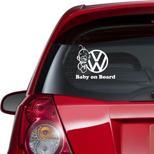 Volkswagen Baby an Bord Autoaufkleber Orange