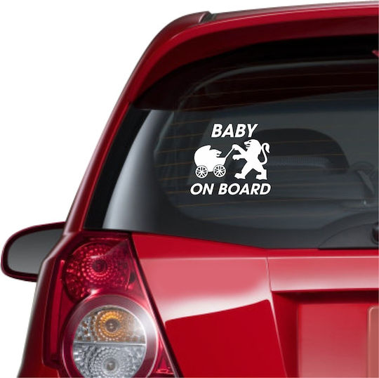 Peugeot Baby an Bord Autoaufkleber Weiß