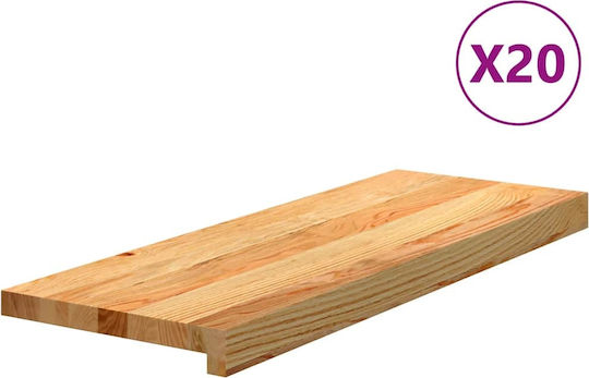 Vidaxl Treppenmatten 20 Stück Hellbraun 70x30x2 cm Eichenholz Braun