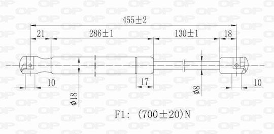 Open Parts Trunk Shock for Ford Focus