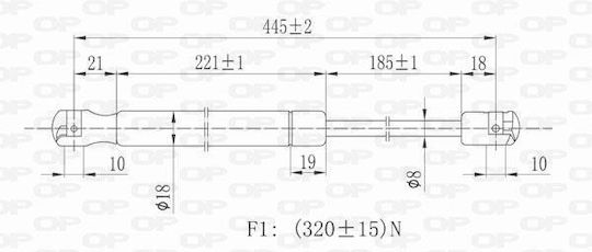 Open Parts Αμορτισέρ Πορτ Μπαγκάζ για Fiat Punto
