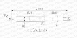 Open Parts Αμορτισέρ Πορτ Μπαγκάζ για Citroen C3 Pluriel