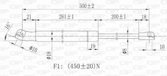 Open Parts Trunk Shock for Seat Leon