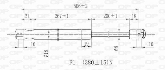 Open Parts Trunk Shock for Fiat Stilo