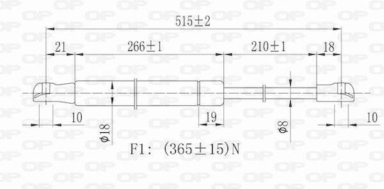 Open Parts Șocuri în portbagaj pentru Nissan Qashqai
