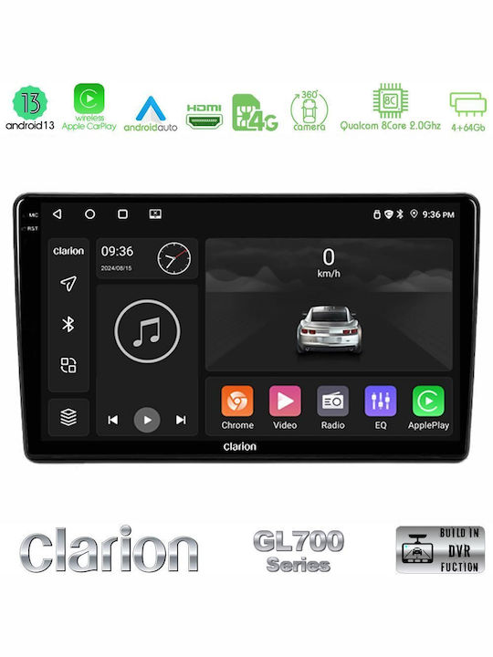 Clarion Ηχοσύστημα Αυτοκινήτου για Alfa Romeo Brera / Spider 2004-2011 (Bluetooth/USB/WiFi/GPS/Apple-Carplay/Android-Auto) με Οθόνη Αφής 9"