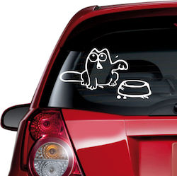 Hungrige Katze Autoaufkleber Dunkelblau