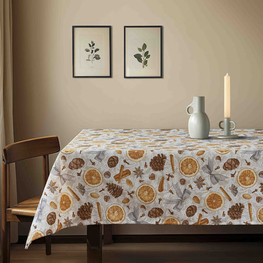 Beauty Home Kanela Orange Christmas Tablecloth Fabric Orange 135x135cm