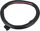 Car Steering Wheel Cover Leather Black with Black Stitching