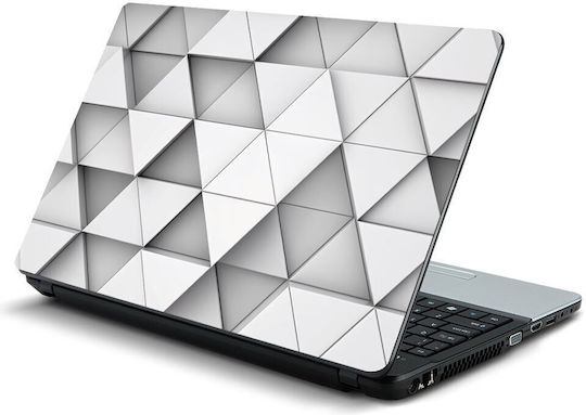 Laptop-Aufkleber Weiße Dreiecke 15,4" 35cm x 25cm