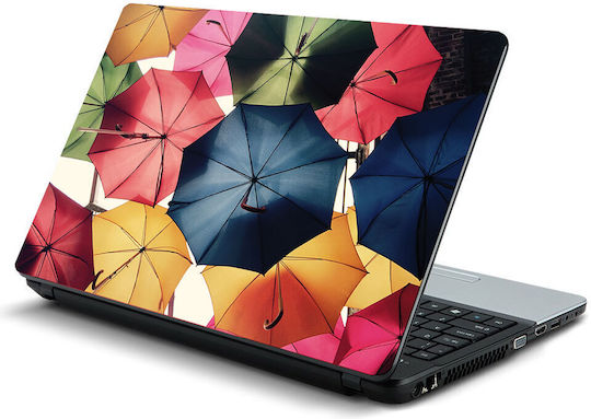 Laptop-Aufkleber Bunte Regenschirme 14" 34cm x 23,5cm