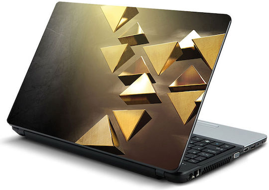 Laptop-Aufkleber Goldene Dreiecke 11,6" 29cm x 21cm