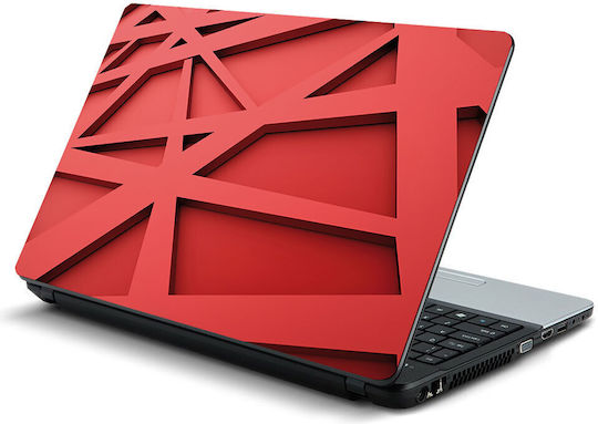 Laptop Sticker Abstract Red Lines 17" 39cm X 26cm