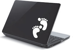 Autocolant laptop cu urme de labe albastre