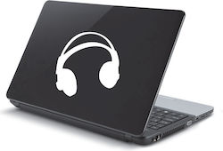 Αυτοκόλλητο Laptop Ακουστικά Καφέ