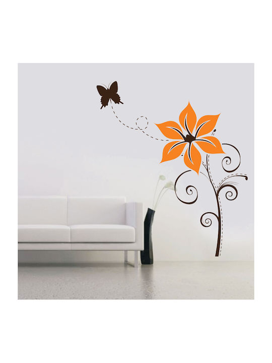Decorative Wall Sticker Orange Flower 1 Piece 4...