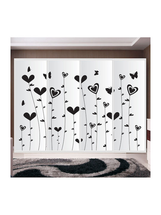 Decorative Wall Sticker Wardrobe Flowers Hearts...