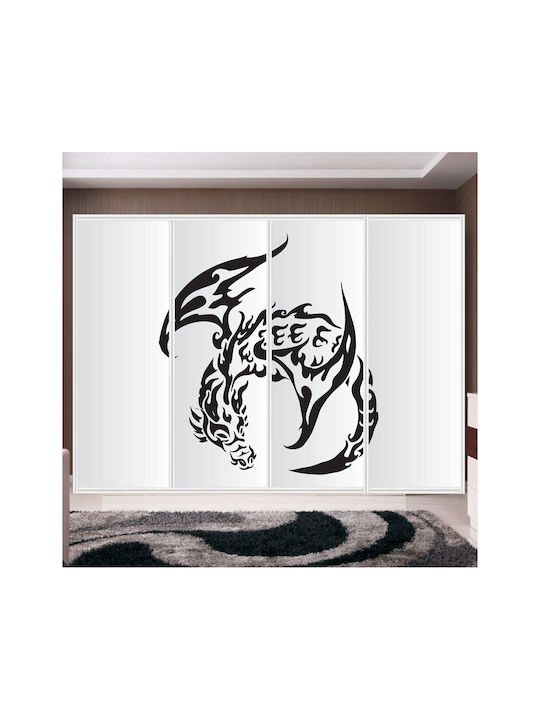 Dragon Black Wardrobe Sticker