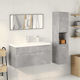 vidaXL Möbelset Waschtisch mit Waschbecken, Spiegel & Säule L91xB18.5xH39.5cm Grey Concrete