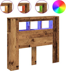 vidaXL LED Bed Headboard Solid Wood Old Wood 12...