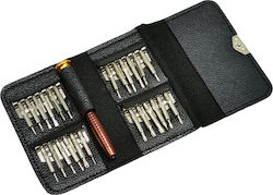 Комплект от 25 в 1 прецизни отвертки Idealstore Torx Phillips Slotted Pentalobe Triangle Triwing Point отвертки за ремонти на смартфони, таблети, компютри, лаптопи, камери с магнитни накрайници