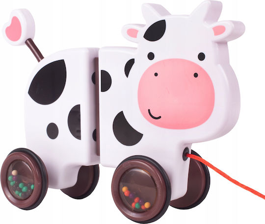 Jucărie Interactivă Văcuța Fericită Idealstore Dimensiune 18 X 19 X 9 Cm Dotată cu Frânghie Fabricată din Plastic de Înaltă Calitate Roți Acoperite cu Cauciuc Bile Umplute Poate Fi Separată în 2 Părți