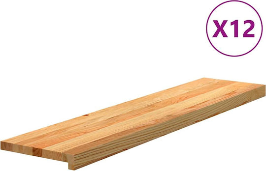 Vidaxl Treppenstufen 12 Stk. Hellbraun 110x30x2 cm Eichenholz Braun