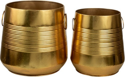 Zen Collection Pflanzentöpfe Metall Gold 29,5x29,5x28cm 2 Stück