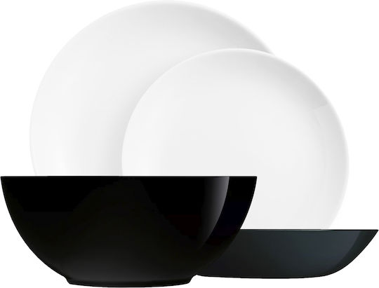 Luminarc Σερβίτσιο Πιάτων Γυάλινο Μαύρο 19τμχ 0883314750362