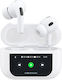 Dudao U19 In-ear Bluetooth Handsfree Ακουστικά με Θήκη Φόρτισης Λευκά