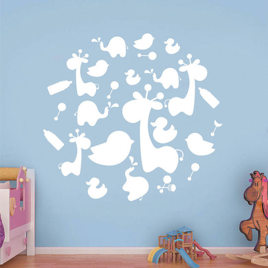 Kinder Wandsticker Orange Tiere