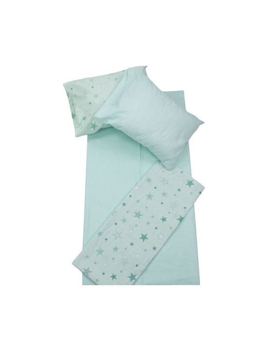 Kamtex Baby Baby Sheets Set Crib Cotton Turquoise 100x150cm 4pcs