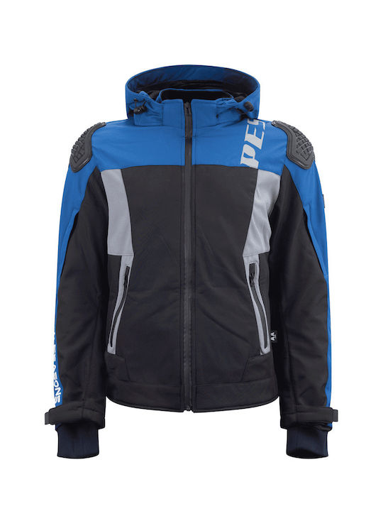 Ανδρικό Μπουφάν Μηχανής Softshell 4 Εποχών Αδιάβροχο Μαύρο