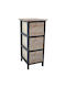 Drawers Storage Wooden with 3 Drawers L26xW32xH62cm