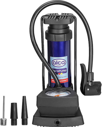 Alca 201300 Mini Luftpumpe Luftpumpe Fuß mit Manometer