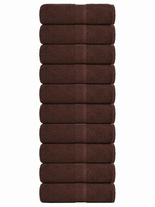 vidaXL 30x30cm Brown Bath Towel Weight 360gsm