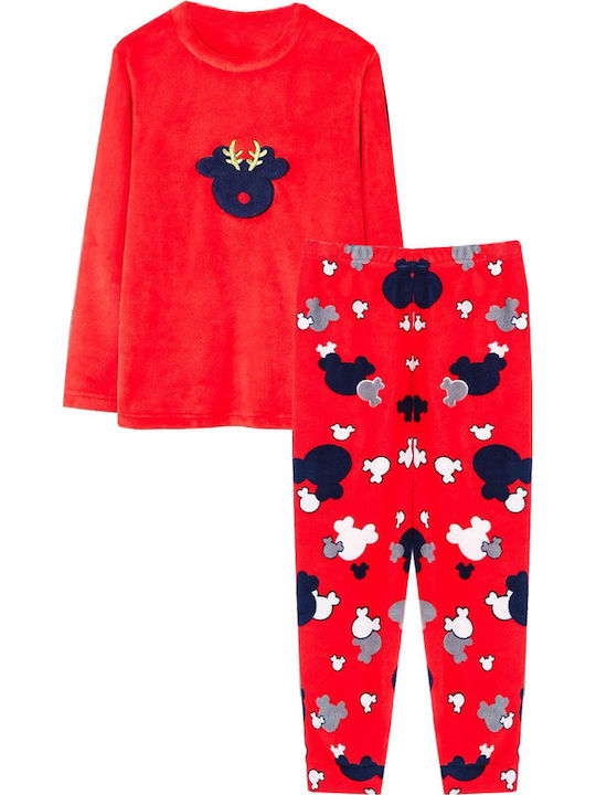Join Pijama pentru copii De iarnă Fleece Roșie