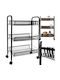 Ruhhy Kitchen Trolley Metallic Black 44x25x65cm