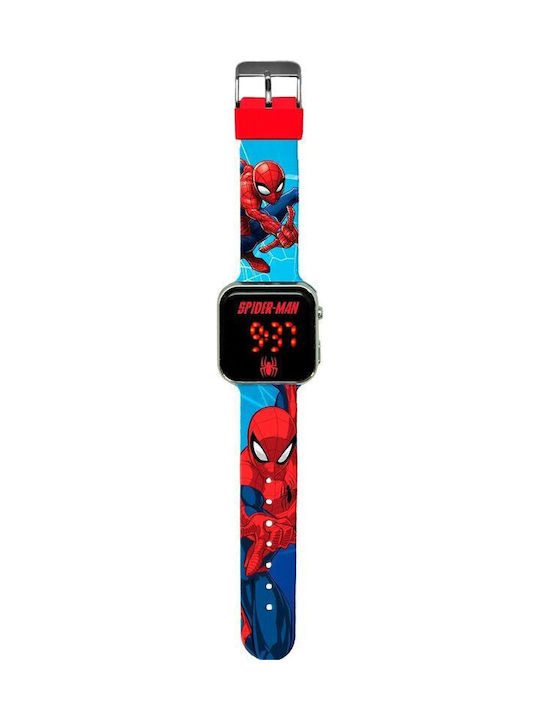 Kids Licensing Παιδικό Ψηφιακό Ρολόι 35mm Spiderman Κόκκινο