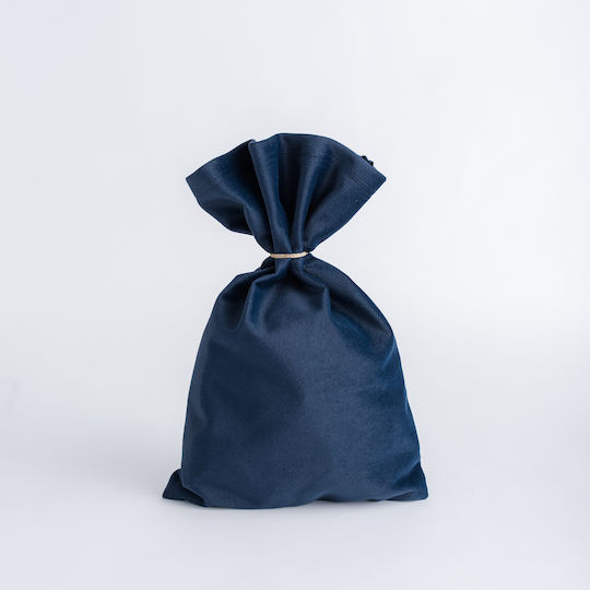 Beauty Home Fabric Christmas Pouch for Gift Blue 32x47cm.