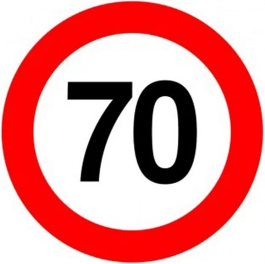 Idealstore Reflective Speed Limit Sign 70 Km H