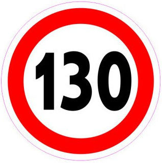 Idealstore Reflective Speed Limit Sign 130km/h
