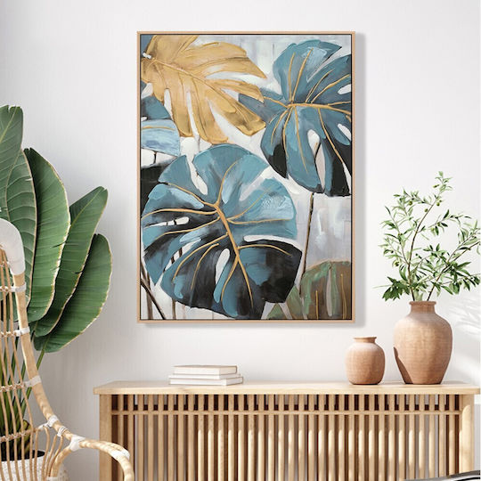 HomeMarkt TROPISCHE BLÄTTER Gemälde auf Leinwand 62x82cm