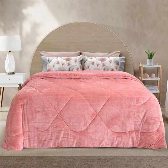 Lino Home Duvet Cover Queen 220x240cm Dania Old Pink