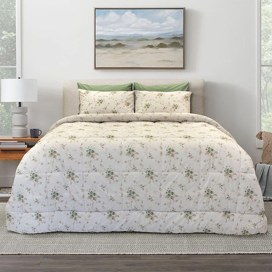 Lino Home Пухено Куинсайз 220x240бр Rosalie Зелен