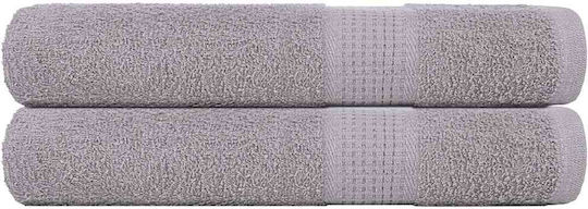 vidaXL Bath Towel 100x200cm Gray 2 Pieces Weight 360gsm
