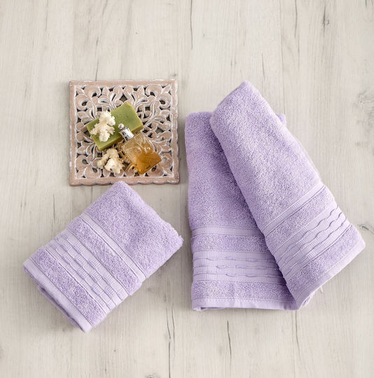 SB Home Set of Towels 3 pcs Evelyn Lilac Weight 460gsm SB Home Set of Towels 3 pcs Evelyn Lilac Weight 460gsm