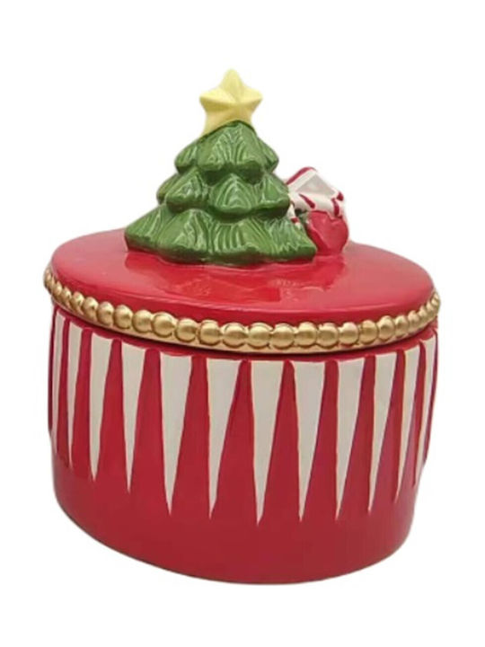 Christmas Ceramic Cookie Jar Red Santa 18cm